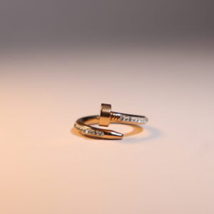Dilaraa 18K Gold Plated Crystal Nail Ring