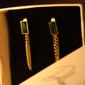 Dilaraa 18k Gold Plated Cuban Chain Earrings