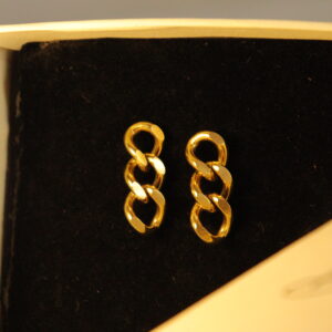 Dilaraa 18k Gold Plated  Cuban Link Chain Earrings