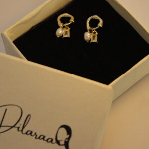Dilaraa Crystal Pearl Charm Earrings