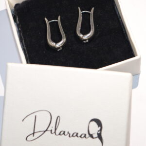 Dilaraa Silver Sculpt Hoops
