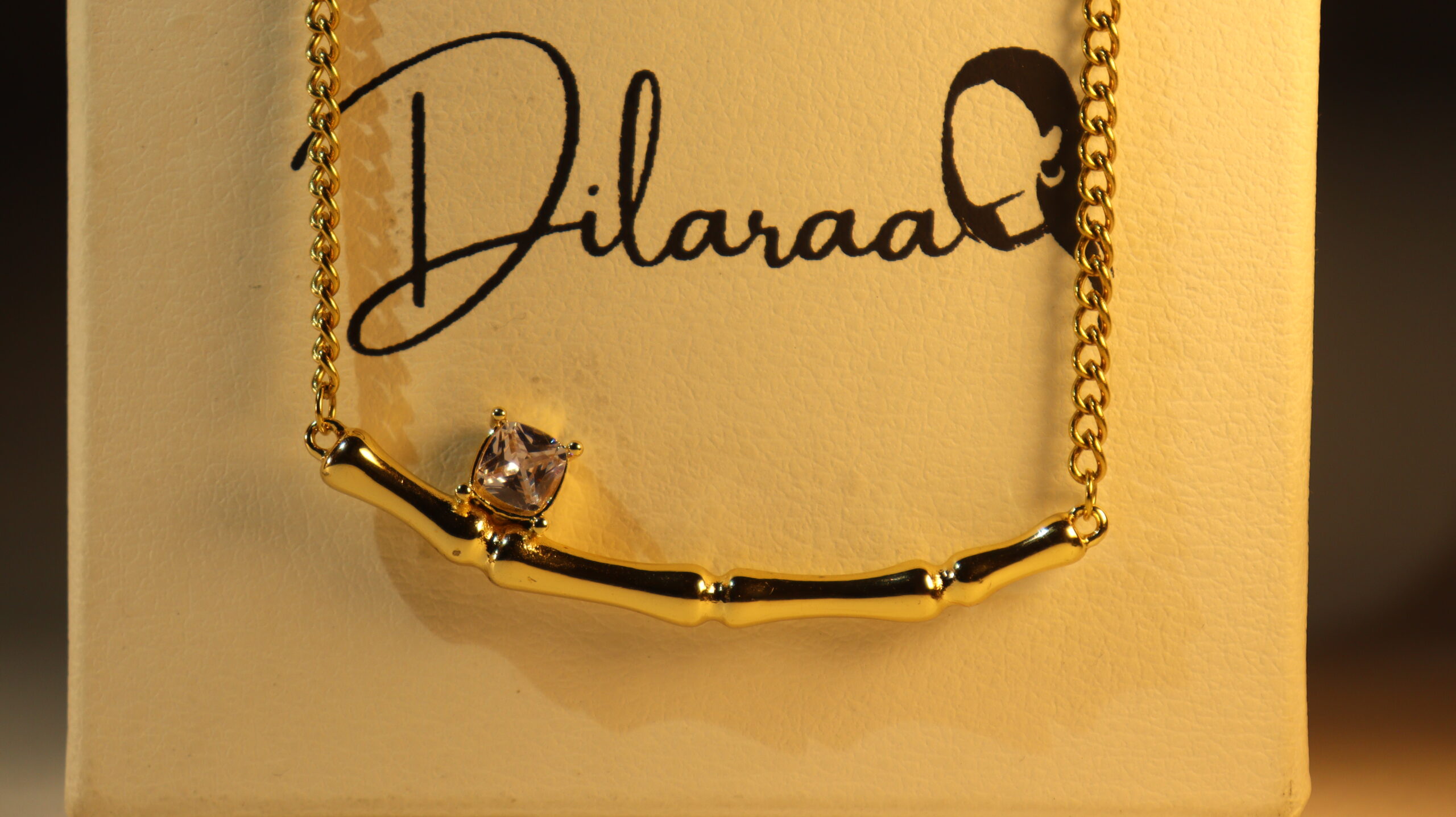 Dilaraa Bamboo Crystal Necklace Dilaraa Bamboo Crystal Necklace - Image 3