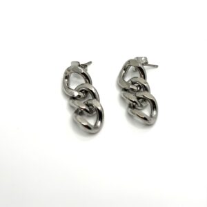 Dilaraa Stainless Steel Cuban Link Chain Earrings