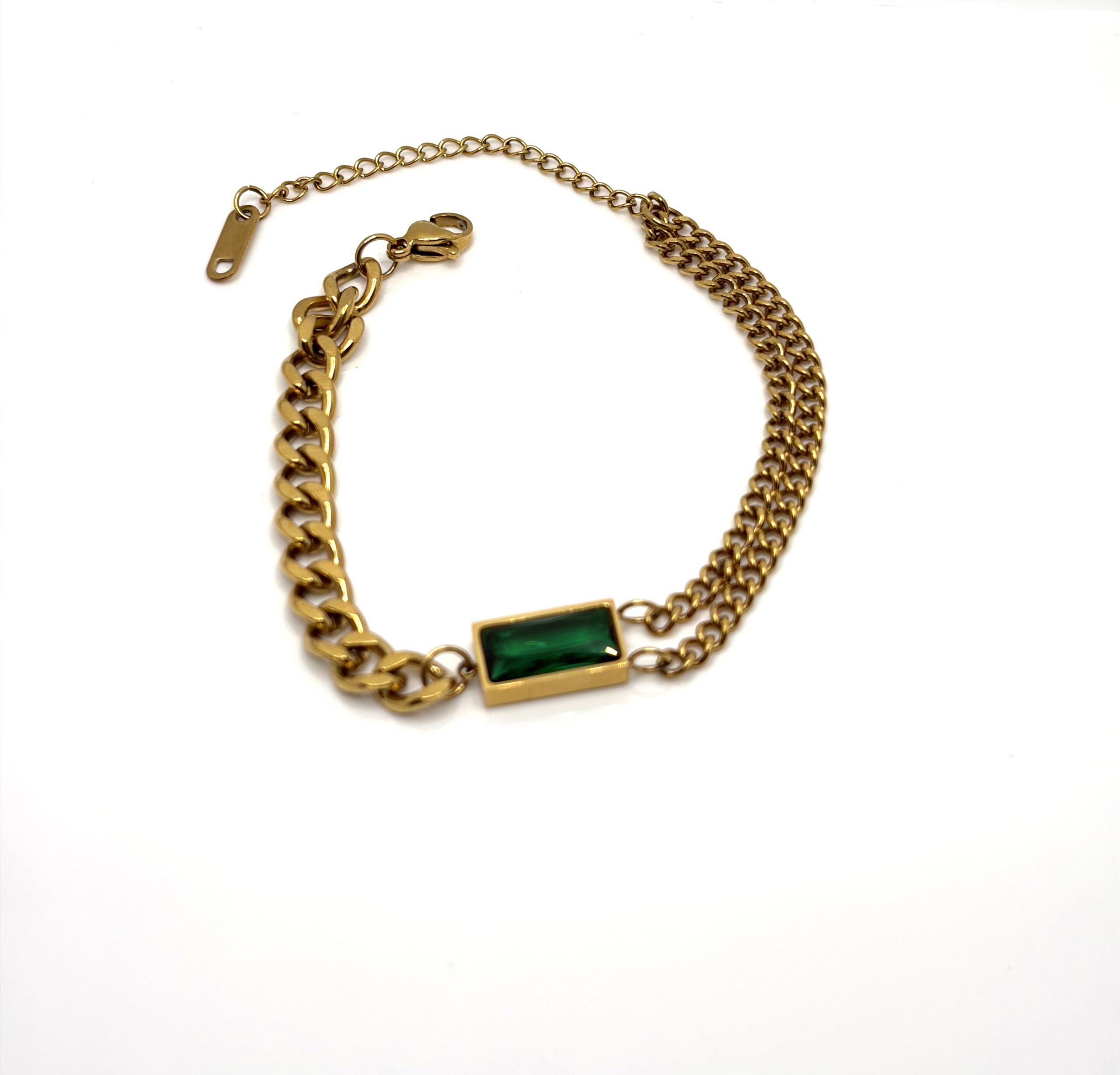 dilaraa-18k-gold-plated-emerald-cuban-chain-bracelet