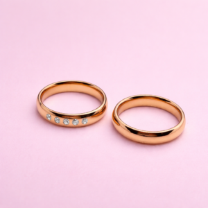Stellar Duo 18K Rose Gold Crystal Ring Set